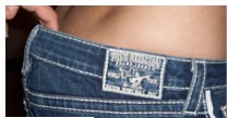 Loose jeans waistband before alteration